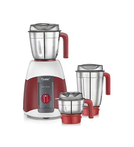Prestige 750 Watts Stylo V2 Mixer Grinder with 3 Stainless Steel Jar